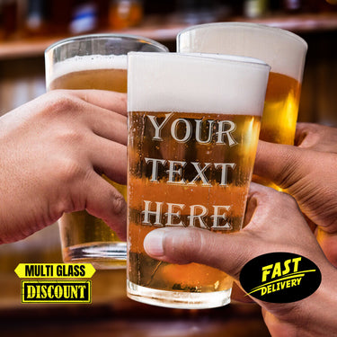 Custom Your Text 22oz Beer Glasses | Personalized Monogrammed Beer Glass
